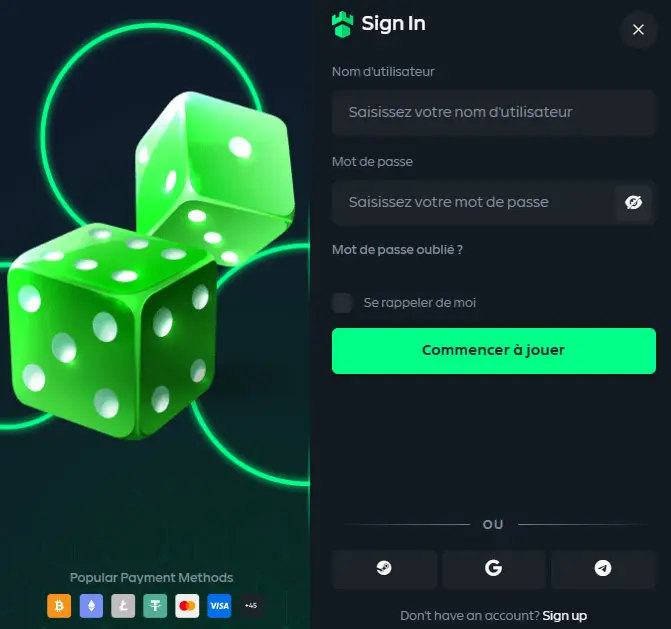 Inloggen voor leden van GAMDOM CASINO